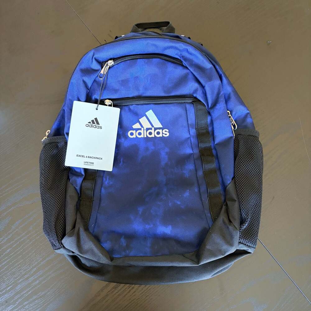 Adidas Excel 6 Backpack Stone Wash Team Royal Blue Black NWT